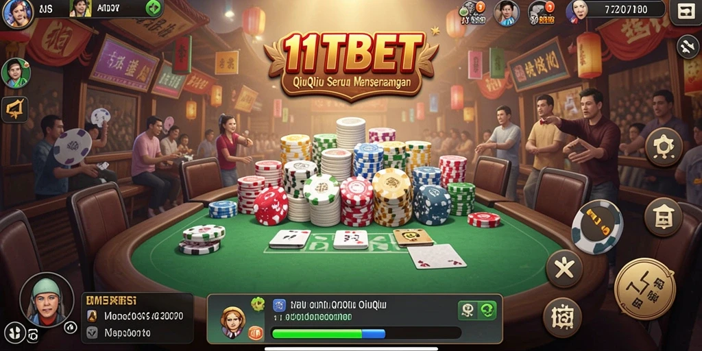 Tampilan gameplay seru dalam permainan QiuQiu 11TBET.