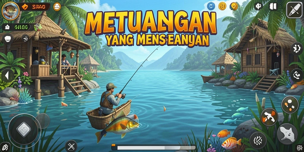 Gameplay seru dalam 3446 saat memancing ikan besar dan menantang.