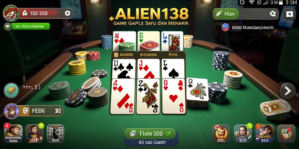 Tampilan gameplay seru game Gaple ALIEN138.