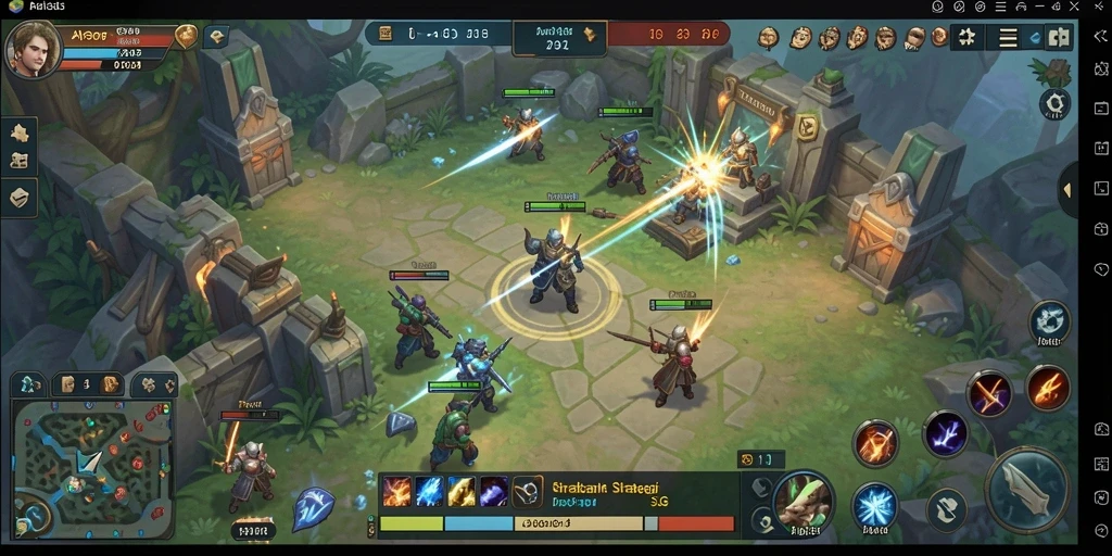 Tangkapan layar gameplay API33 yang menampilkan pertempuran dan strategi SLG.