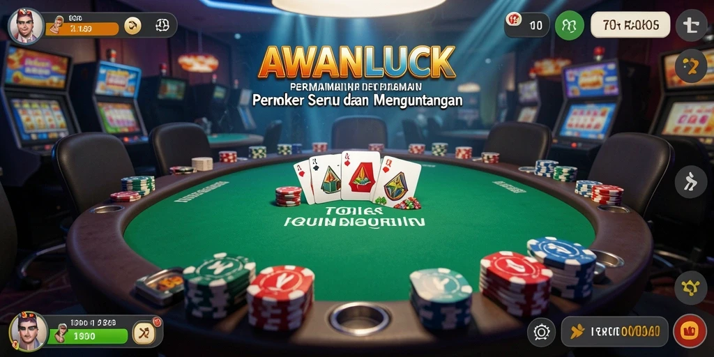 Screenshot gameplay AWANLUCK yang menampilkan suasana poker yang mengasyikkan.