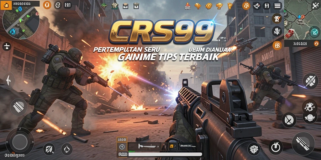 Tampilan gameplay mendebarkan dari <strong>CRS99</strong>, menunjukkan aksi pertempuran intens.