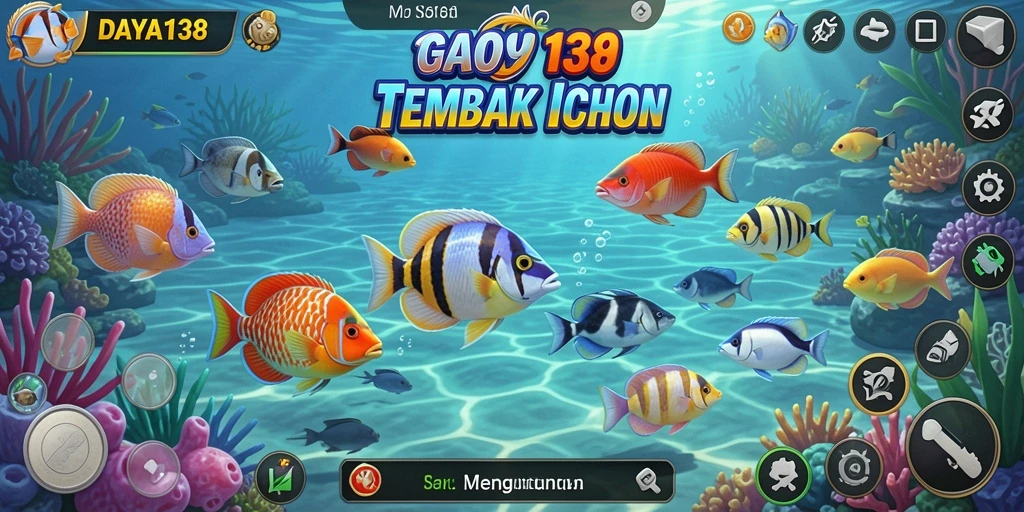 Tampilan gameplay Tembak Ikan DAYA138 yang menarik dan penuh aksi.