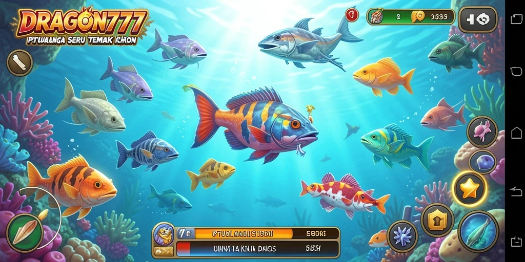 Tampilan gameplay seru di DRAGON777 dengan berbagai ikan menantang.