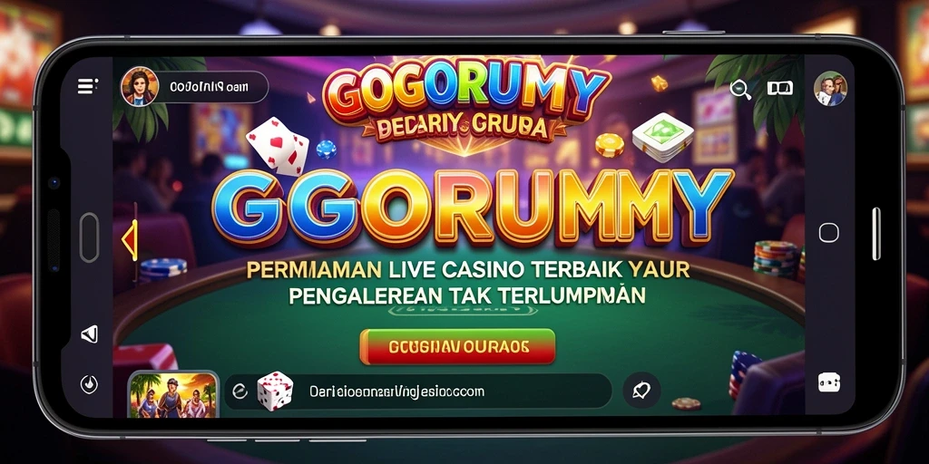 Screenshot GOGORUMMY menampilkan dealer langsung dan suasana permainan yang menarik.