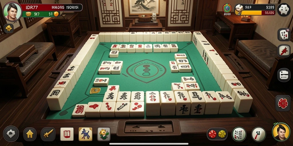 Tampilan gameplay IDR77 yang memikat dalam permainan Mahjong.