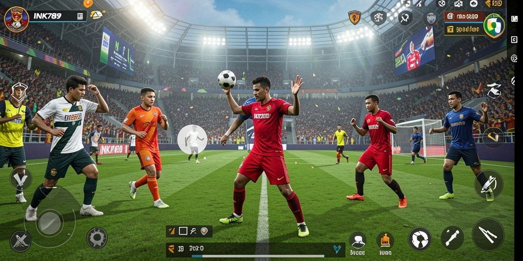 Gameplay seru INK789 yang menampilkan karakter dan olahraga.