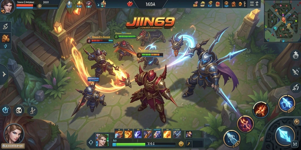 Tampilan gameplay seru di arena pertempuran JIN69.
