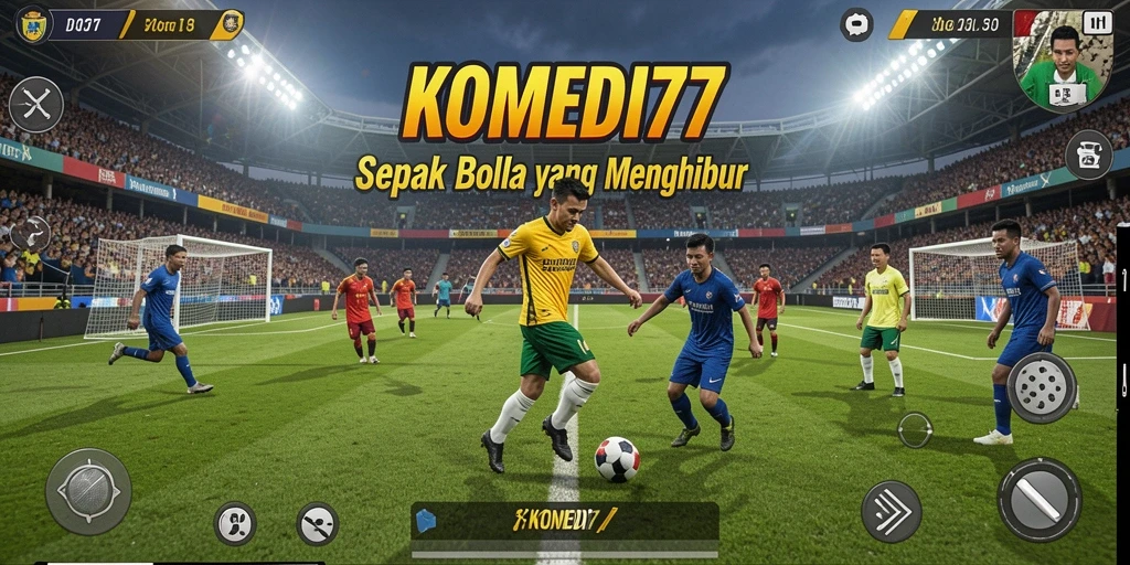 Tangkapan layar KOMEDI77 menampilkan aksi sepak bola yang mendebarkan.