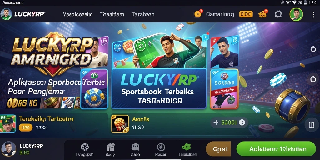 Screenshot utama LUCKYRP menampilkan tampilan taruhan olahraga yang menarik.