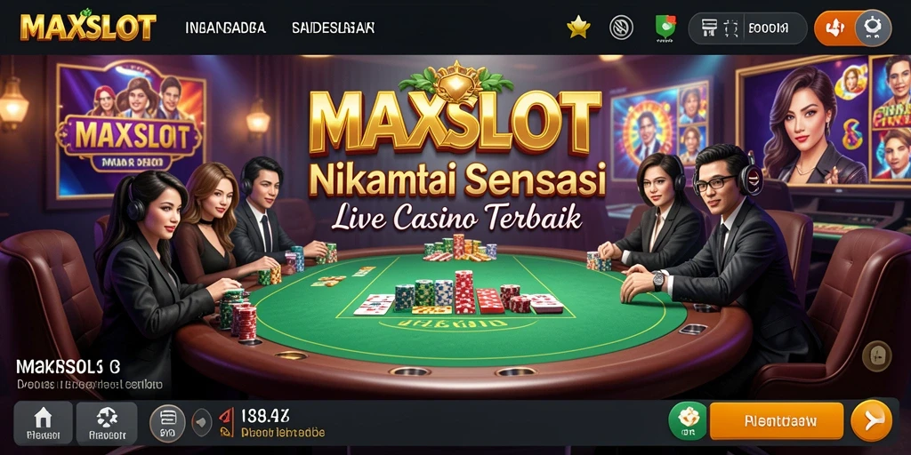 Tampilan gameplay Live Casino yang mendebarkan di MAXSLOT.