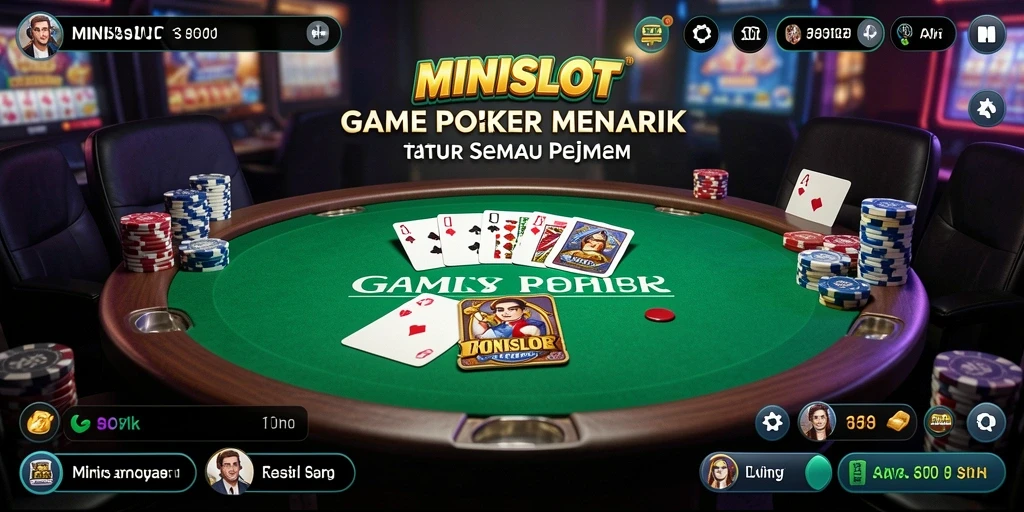 Screenshot gameplay MINISLOT yang menampilkan aksi poker mendebarkan.