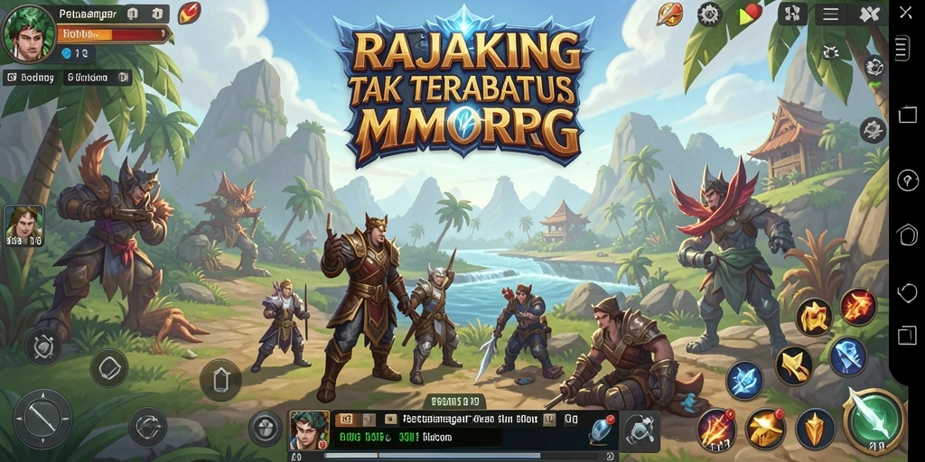 Tampilan gameplay RAJAKING yang epik dalam petualangan MMORPG.