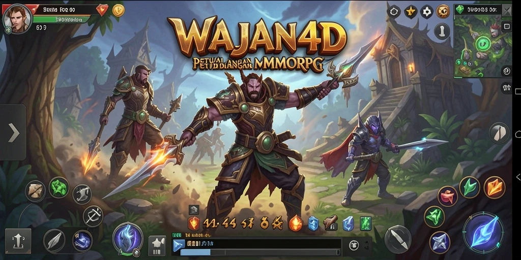 Tangkapan layar gameplay WAJAN4D menampilkan pertarungan seru di dunia MMORPG.