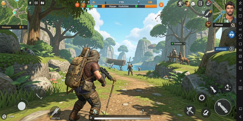 Tampilan gameplay menarik dari Y89 di dunia terbuka.