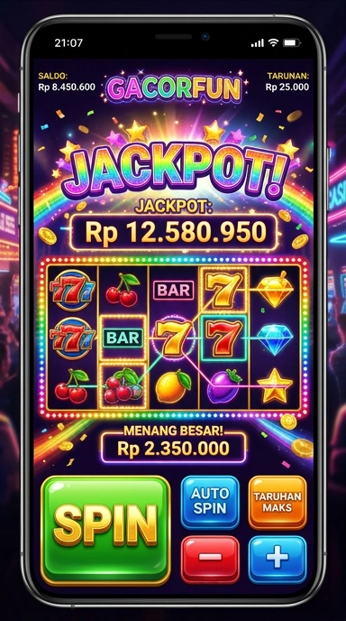 Tampilan antarmuka aplikasi gacorfun yang menarik dan user-friendly.